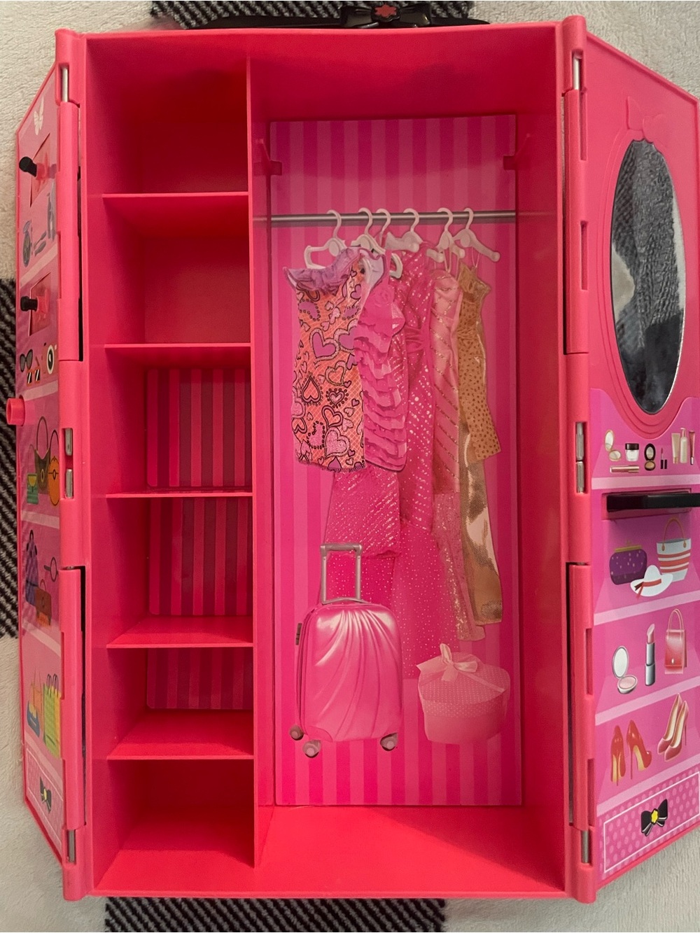 Pink Doll Wardrobe Organizer Playset - Unbranded